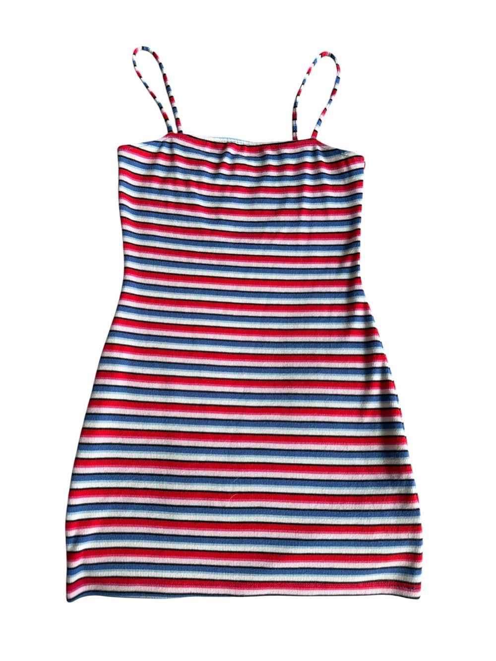 Divided Striped Mini Dress in Red, Blue, White